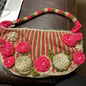 Handmade Pink And Green Bag